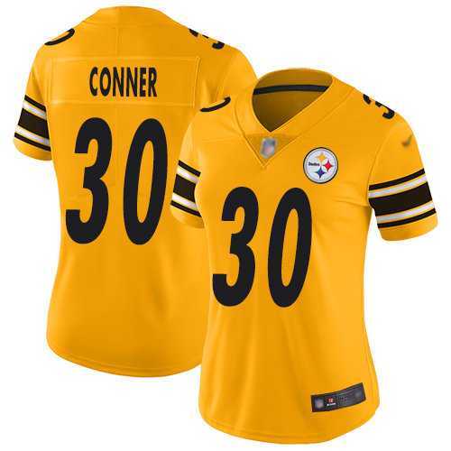 Women%27s Nike Steelers #30 James Conner Gold Stitched NFL Limited Inverted Legend Jersey Dzhi